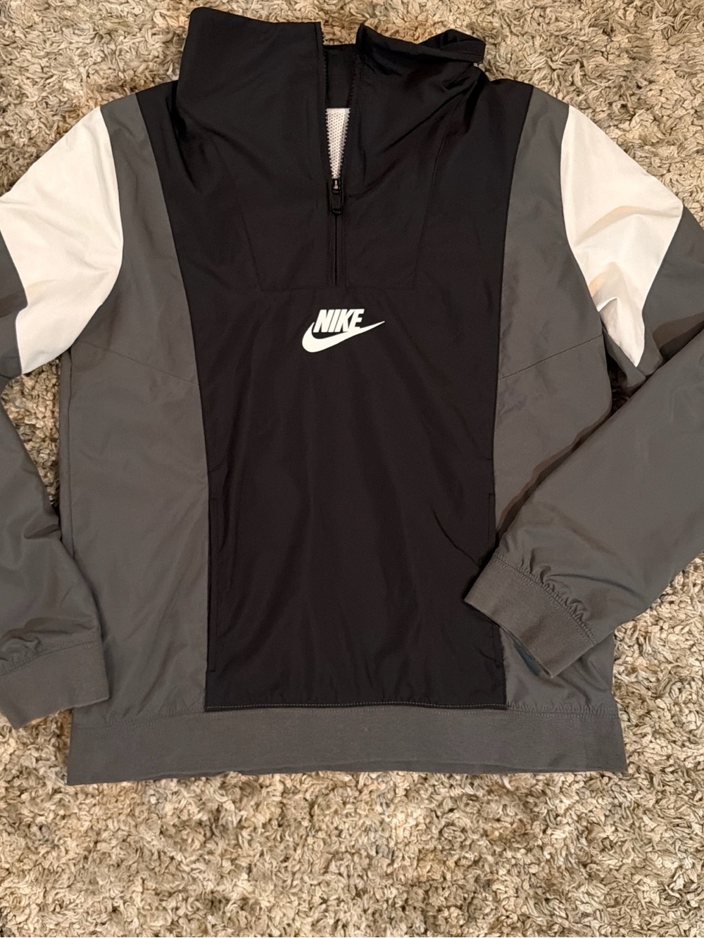 Nike Black & White Mesh-Lined Jacket with Logo